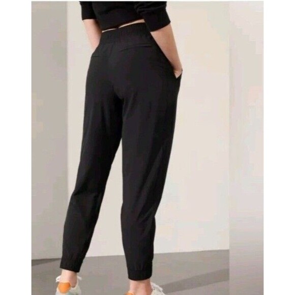 Athleta Brooklyn Ankle Jogger Pants Women 6 Side Stripe Stretch Travel  Athletic - Picture 4 of 16